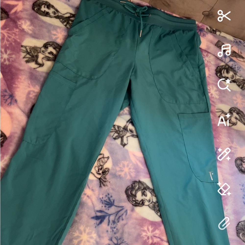 Teal Drawstring scrub pants